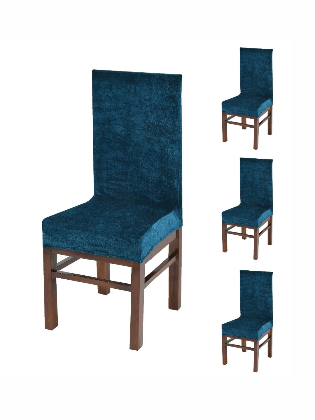 DECOR VATIKA Set Of 4 Green Stretchable Chair Covers