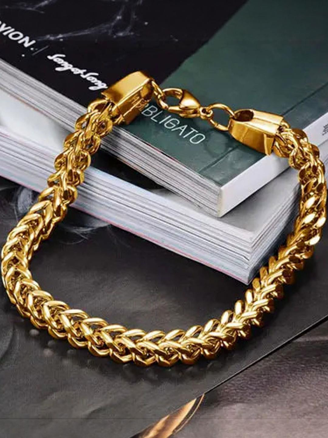Fashion Frill Stylish Bracelet For Boys Criss Cross Gold Bracelet For Men Boy
