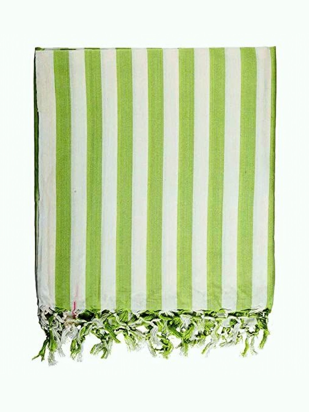 VANISHREE WORLD Green & White Striped AC Room 210 GSM Single Bed Quilt