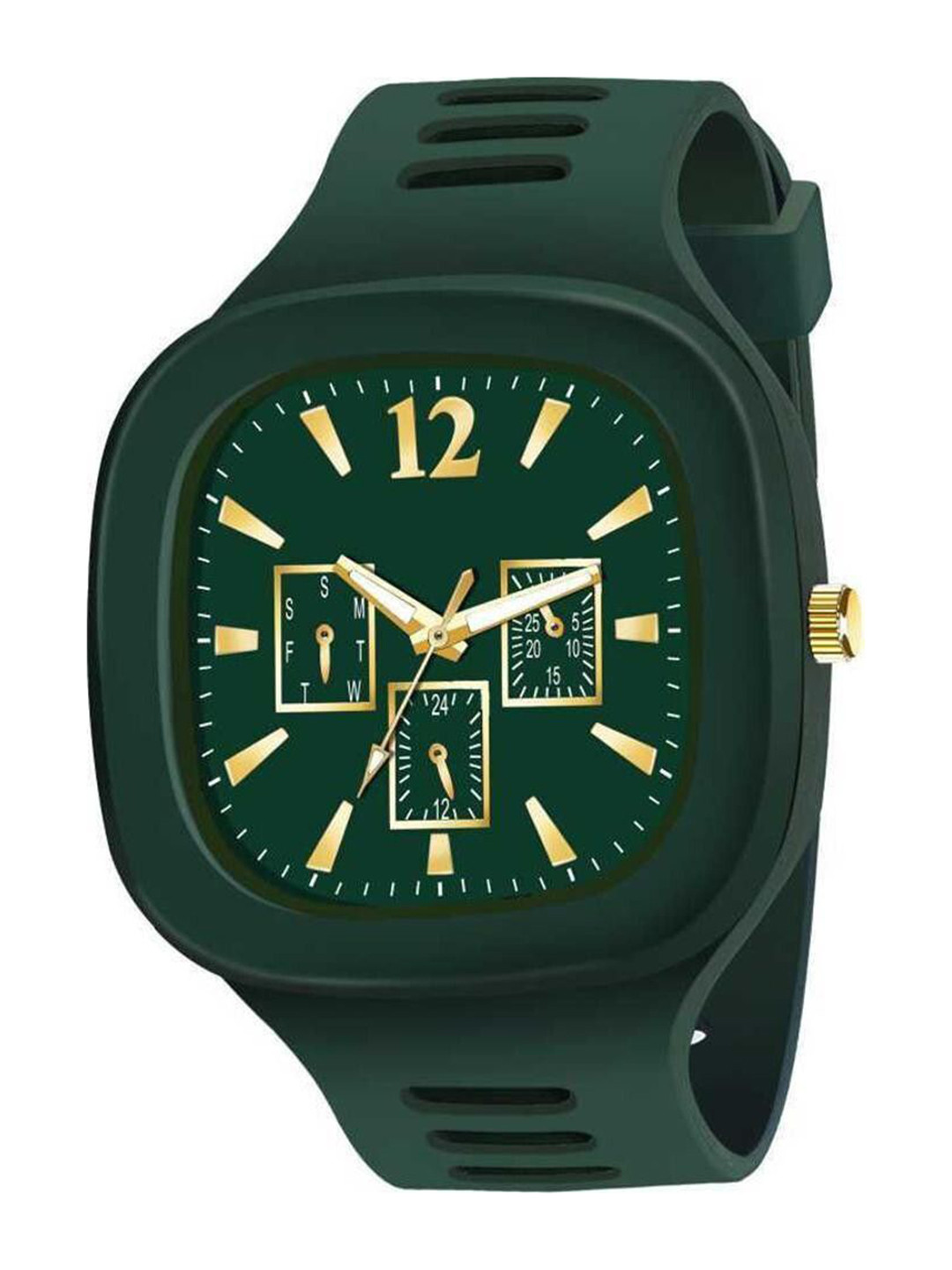 Gopal Shopcart Unisex Embellished Dial & Straps Analogue Watch Miler-Green