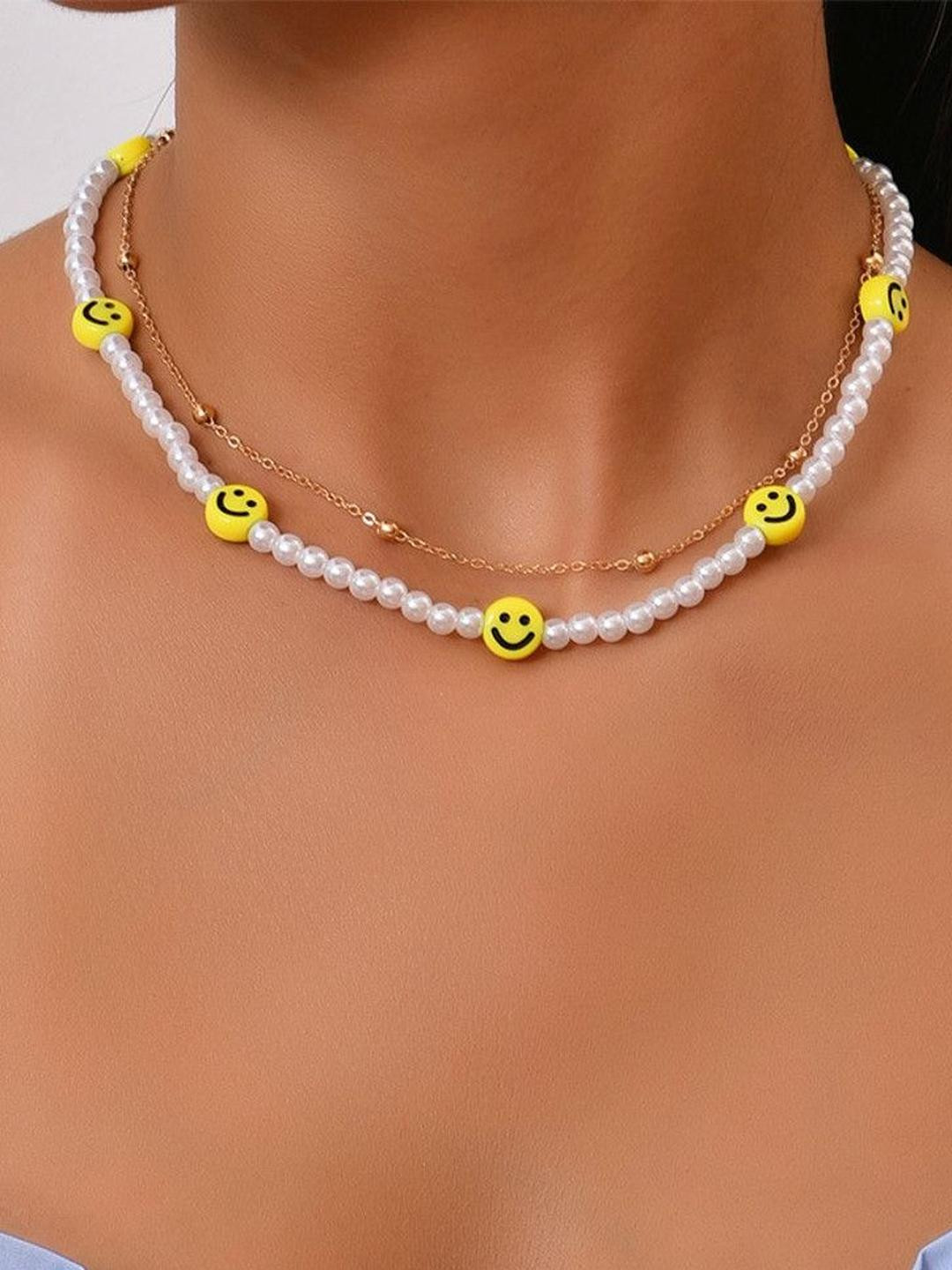 Arzonai White Stainless Steel Necklace