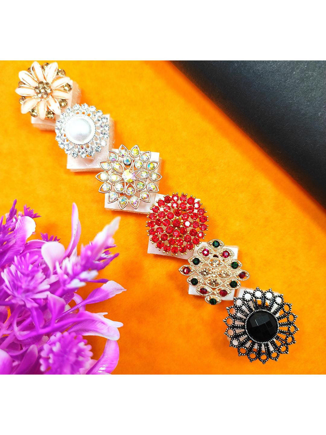 DIVYANSHI COLLECTION Pack Of 6 Rings