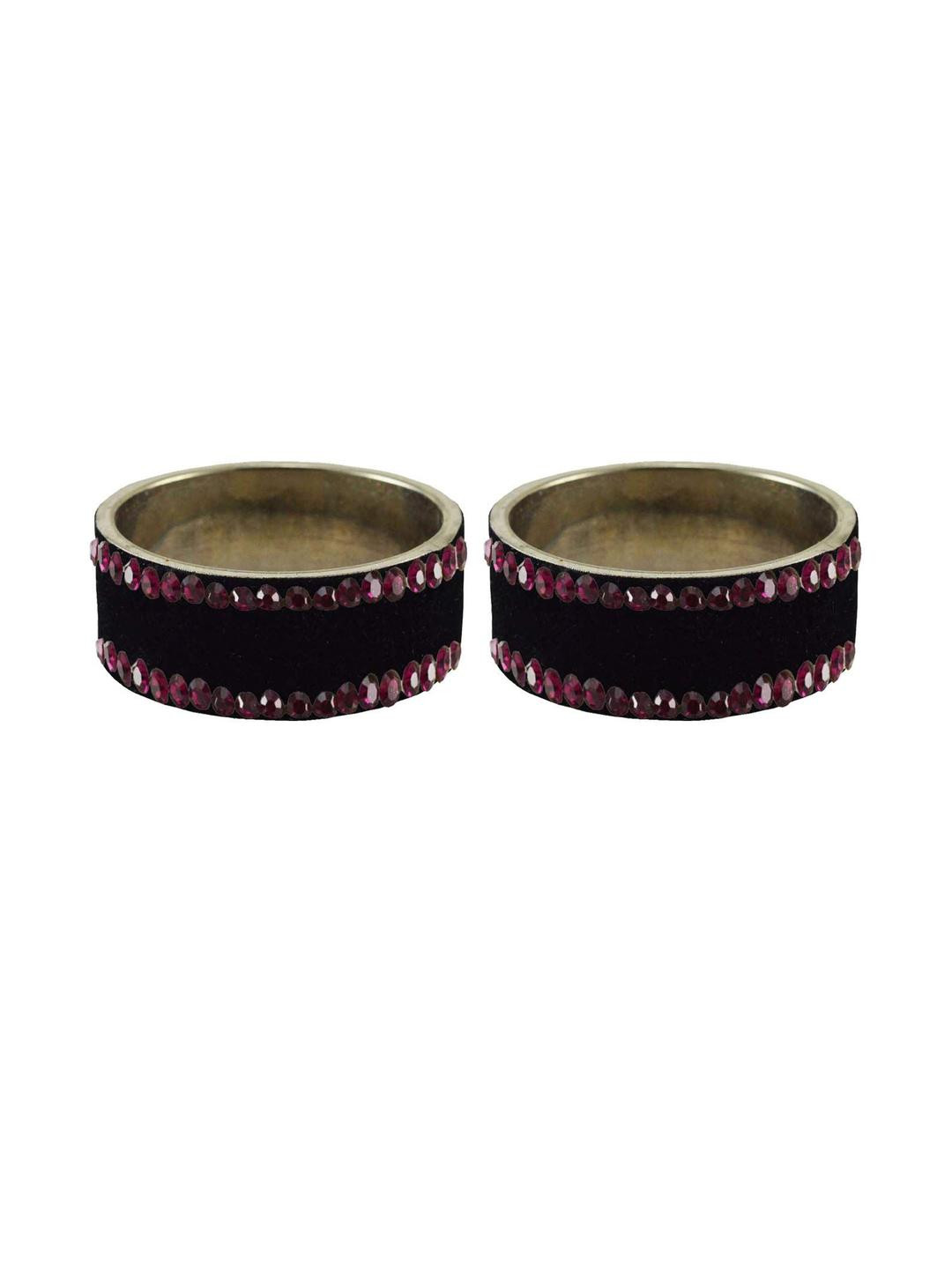 Vidhya Kangan Black Stone Stud Brass Bangle