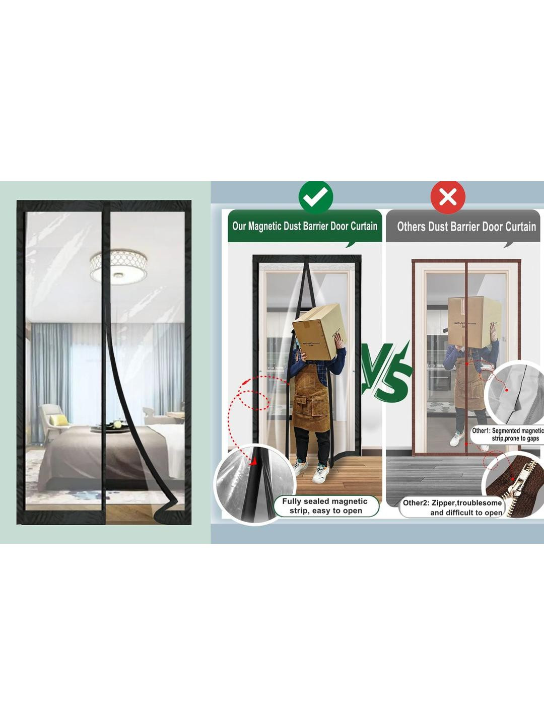 Stylista Transparent Insulated Magnetic Door Curtain - 40 x 70 inch - PVC thickness 0.3mm