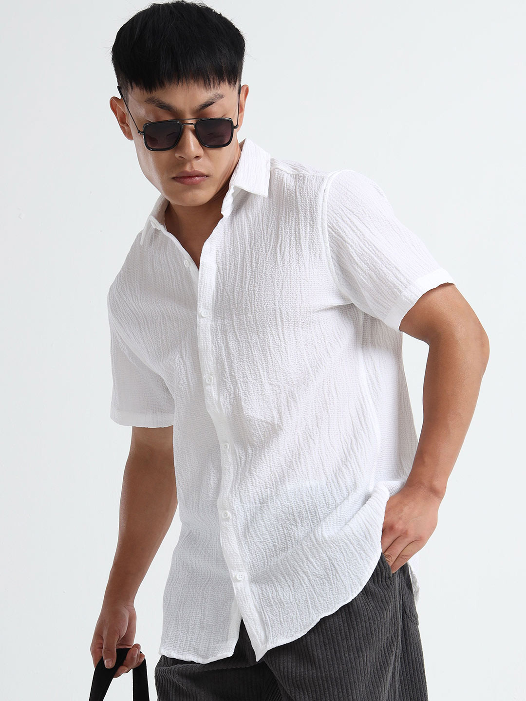 THE BEETEL HOUSE Men Pinstripes Spread Collar Casual Shirt
