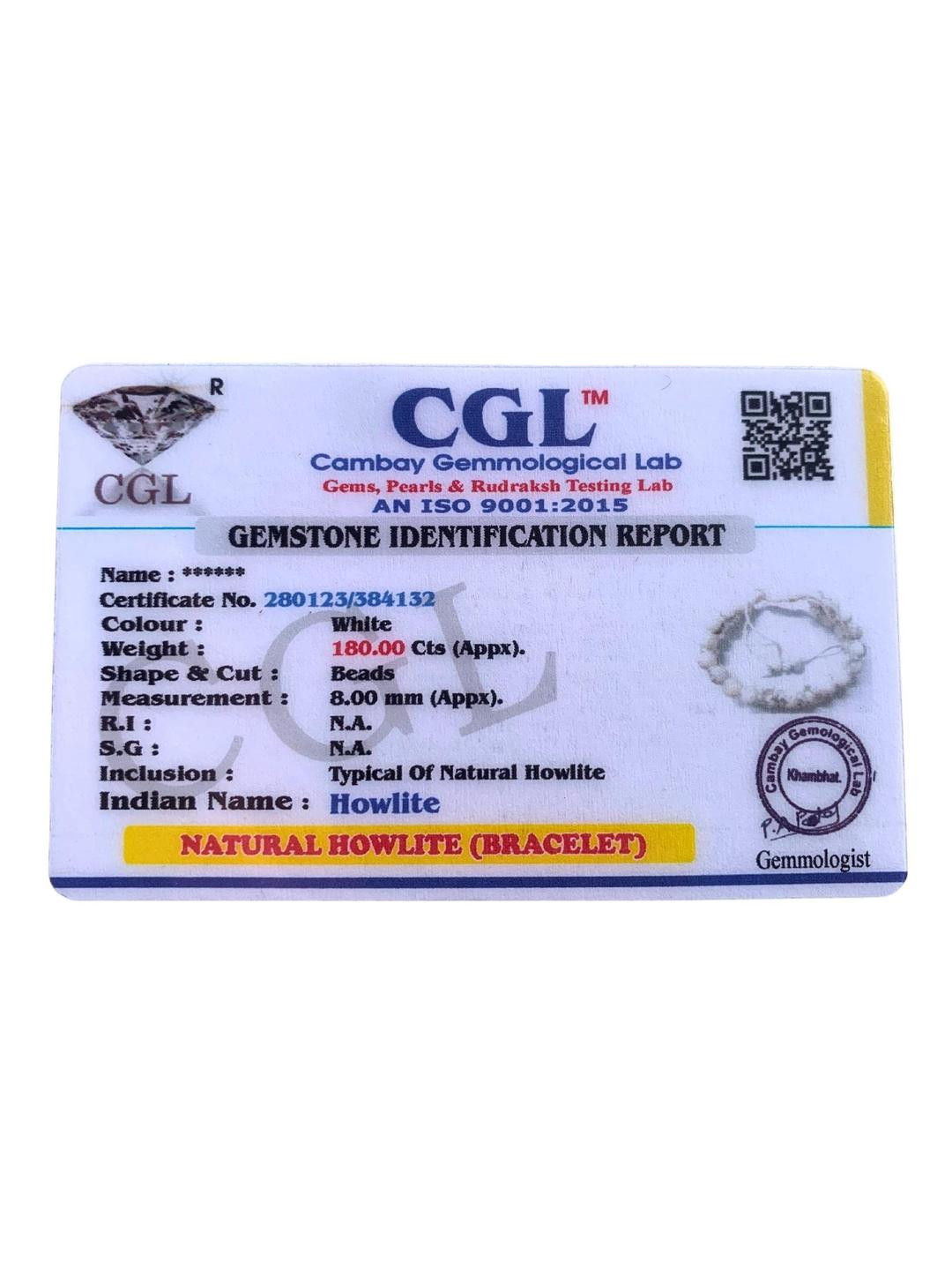 Apnisanskriti Unisex White Hawlite Stone Bracelet