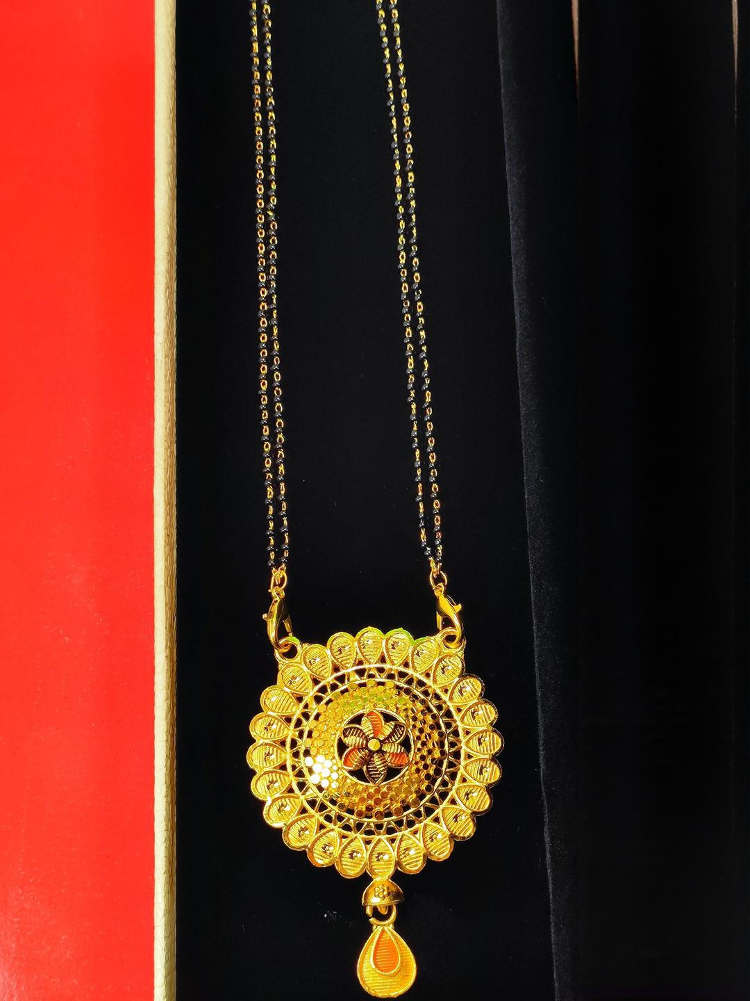 DIVYANSHI COLLECTION Set Of Gold Plated Brass Mangalsutra