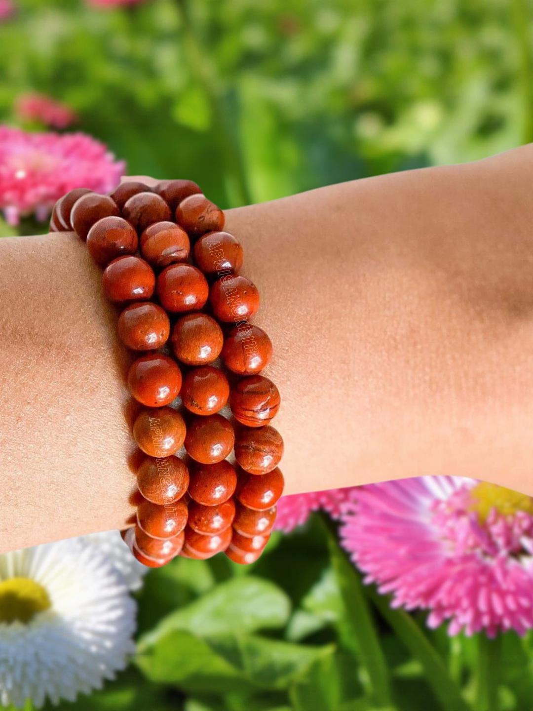 Apnisanskriti Unisex Red Jasper Stone Bracelet