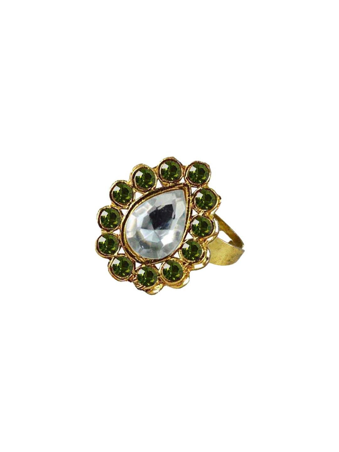 Vidhya Kangan Stone Studded Gold Plated Brass Finger Ring
