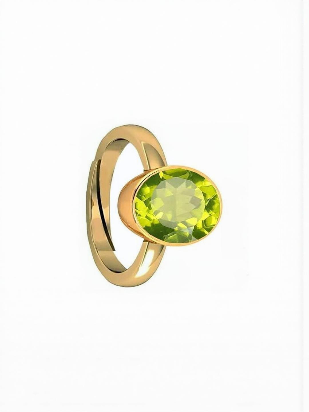 Sidharth Gems 11.25 Ratti 10.70 KT Peridot Stone Brass Ring