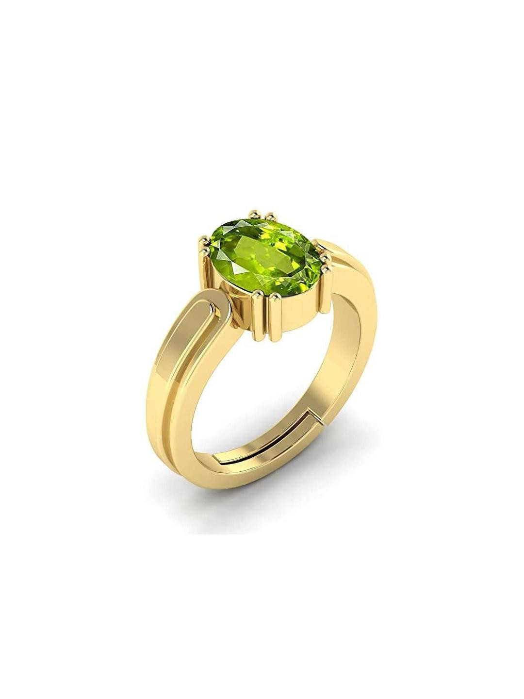 Sidharth Gems Gold Plated Peridot Ring