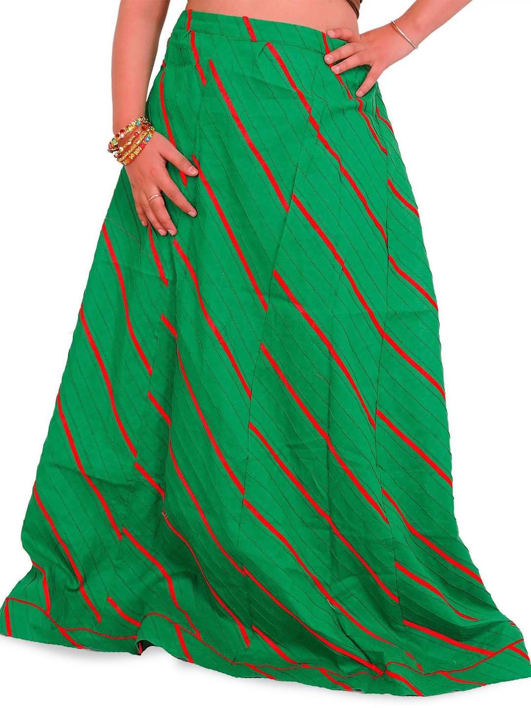 Exotic India Long Ghagra Anchor Skirt With Stitched Ribbons