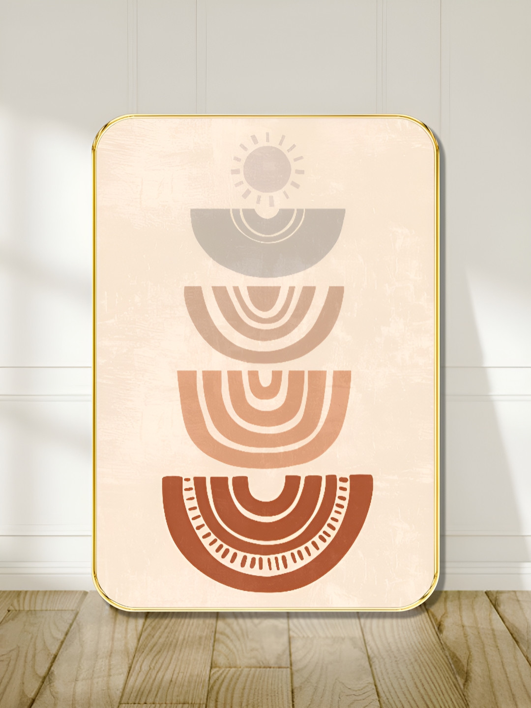 SAF Pink & Red Semi Circle Printed Wall Art