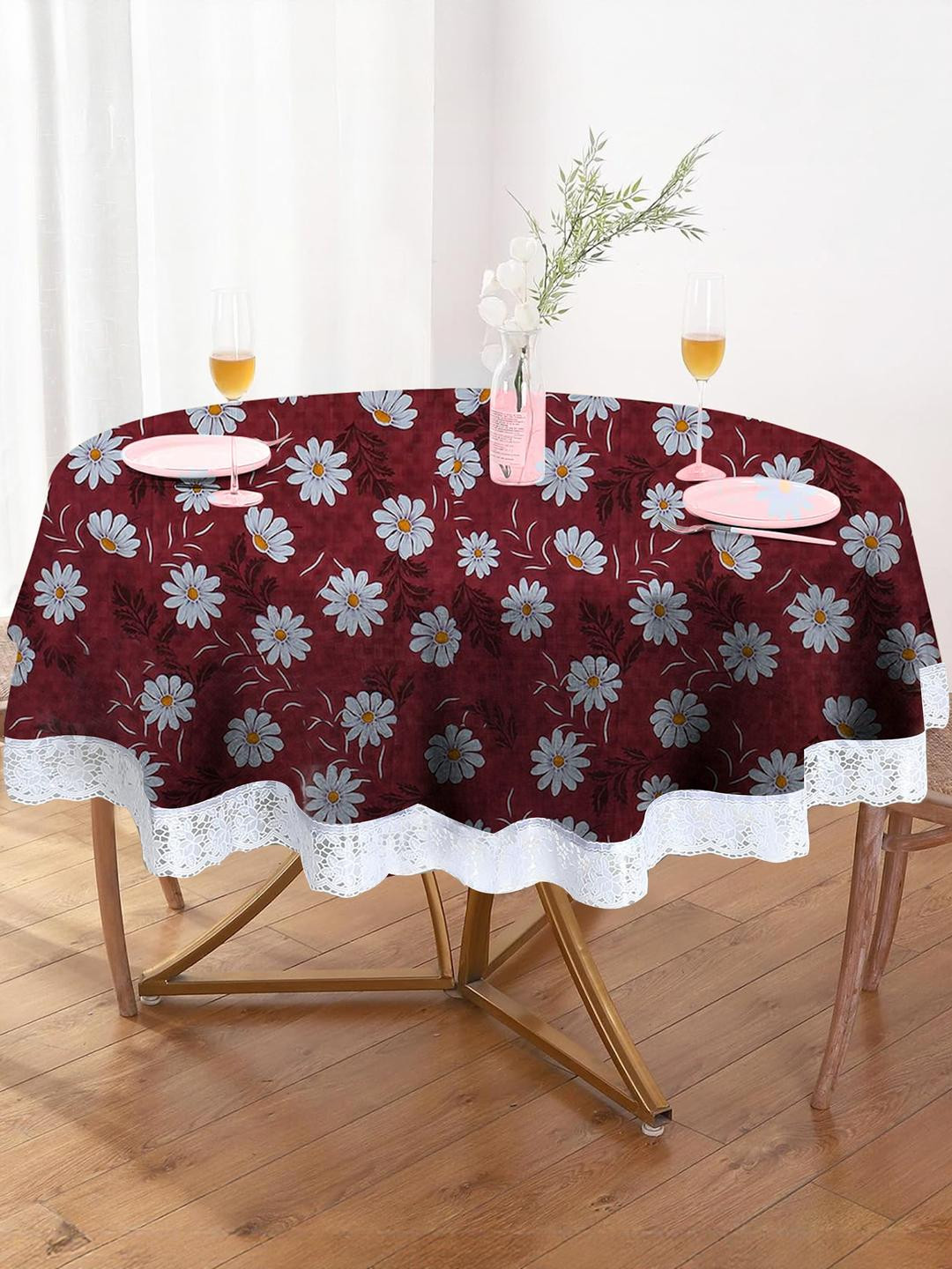 Wings Star Maroon Plastic Table Covers