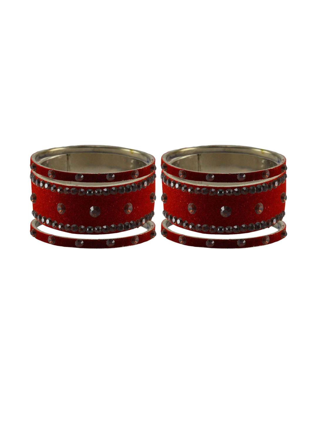 Vidhya Kangan Red Stone Stud Brass Bangle