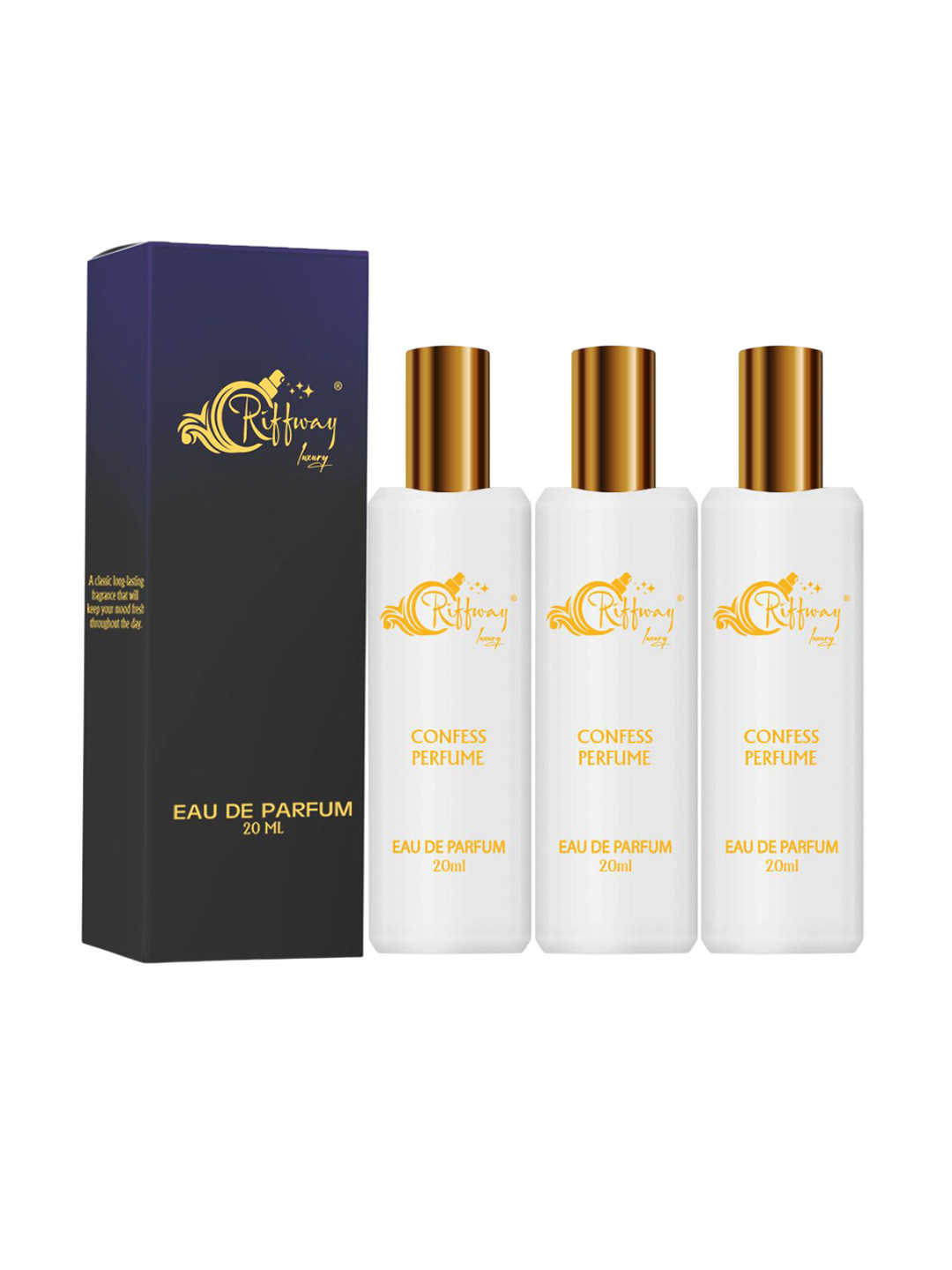 riffway Set Of 3 Confess Long Lasting Eau De Parfum- 20 ml Each