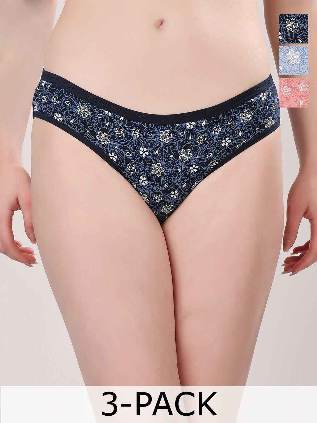 Floret Set Of 3 Hipster Mid-Rise Briefs
