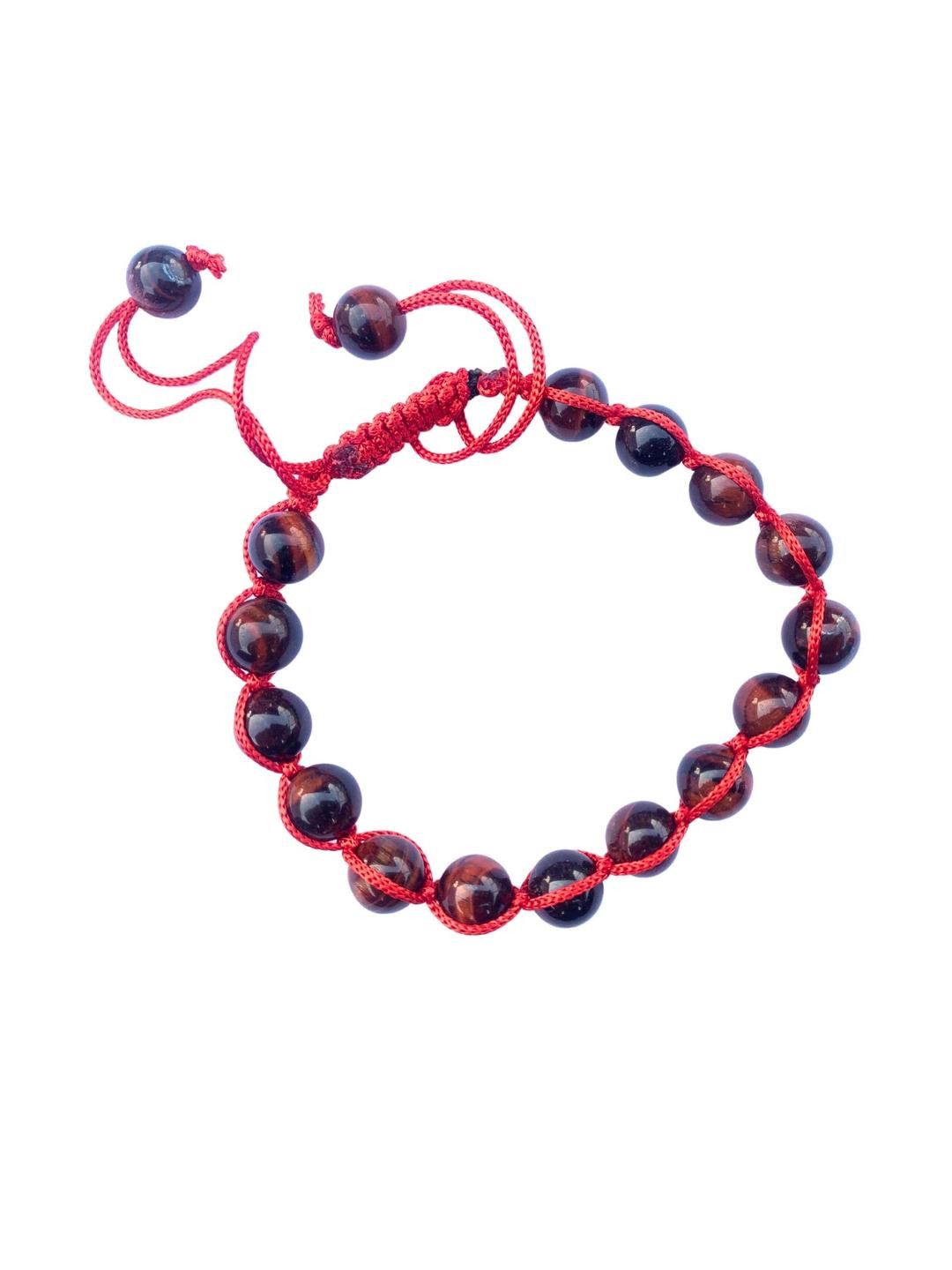 Apnisanskriti Unisex Red Tiger Eye Designer Stone Bracelet