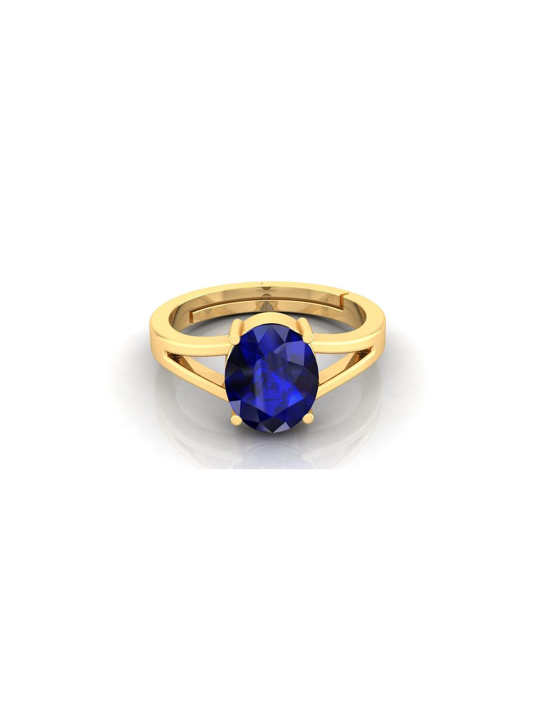 Pranjal Gems Unisex 10.25 Ratti Neelam Gemstone Stone Studded Adjustable Finger Ring