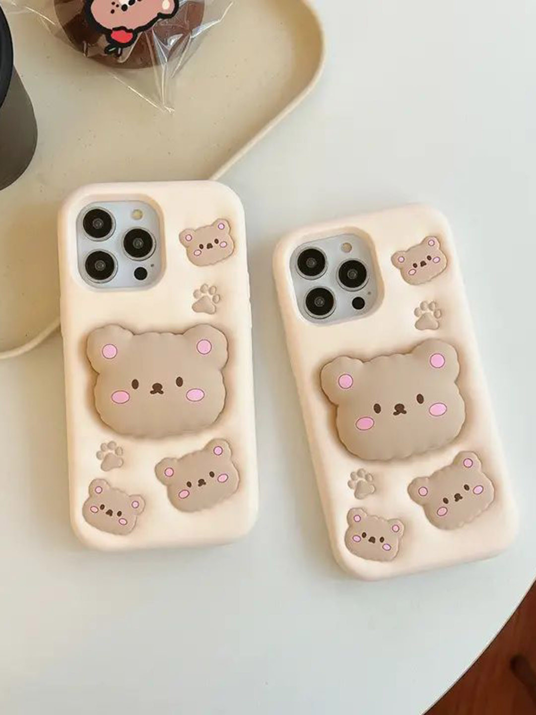 CASE CREATION Women Teddy Bear 3D Cartoon  iPhone 13 Pro Back Case