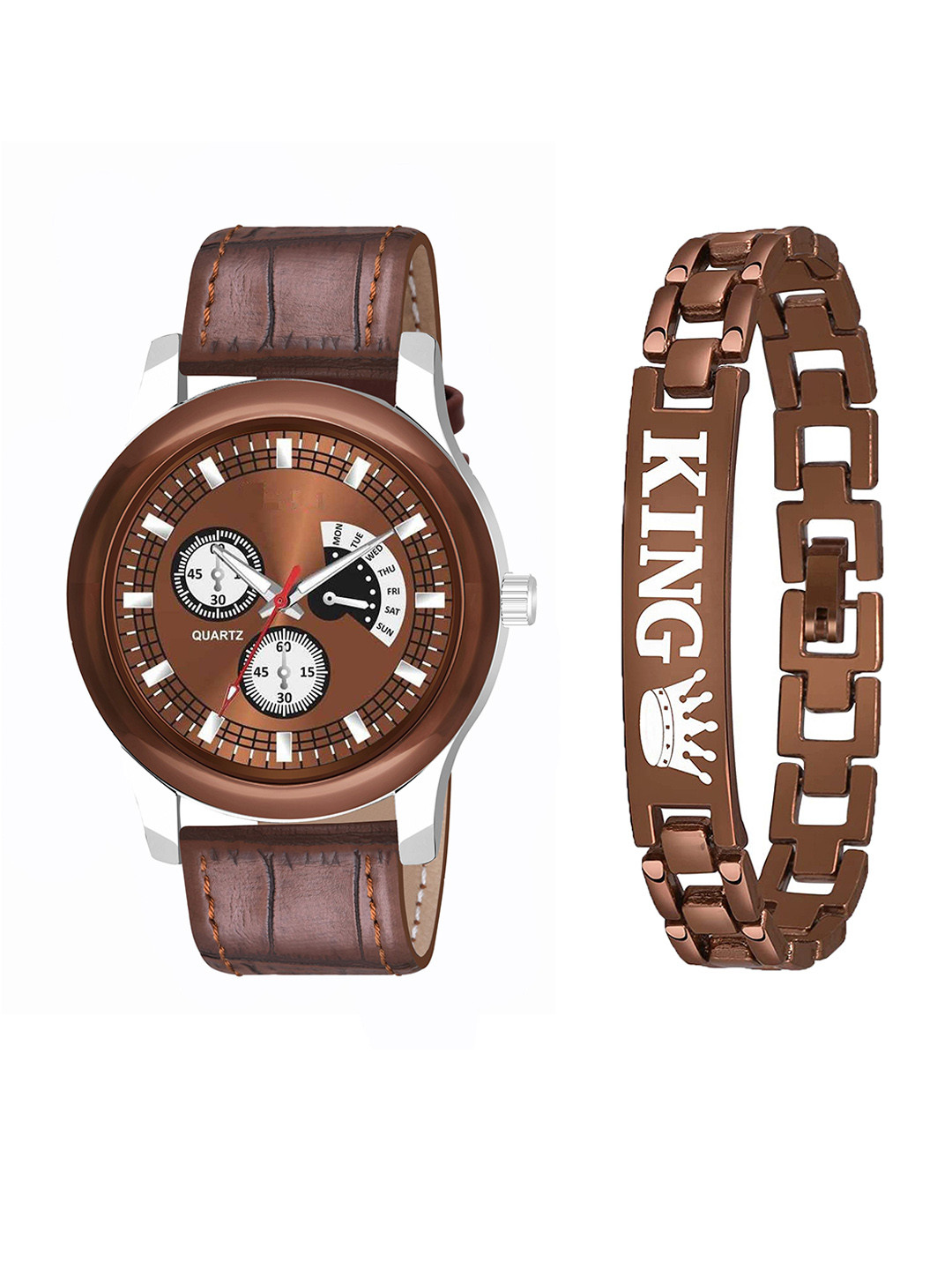 Gopal Shopcart Unisex Analogue Watch Gift Set B9050-BROAeviyo-Slilm-L-K-Bracelet_SH