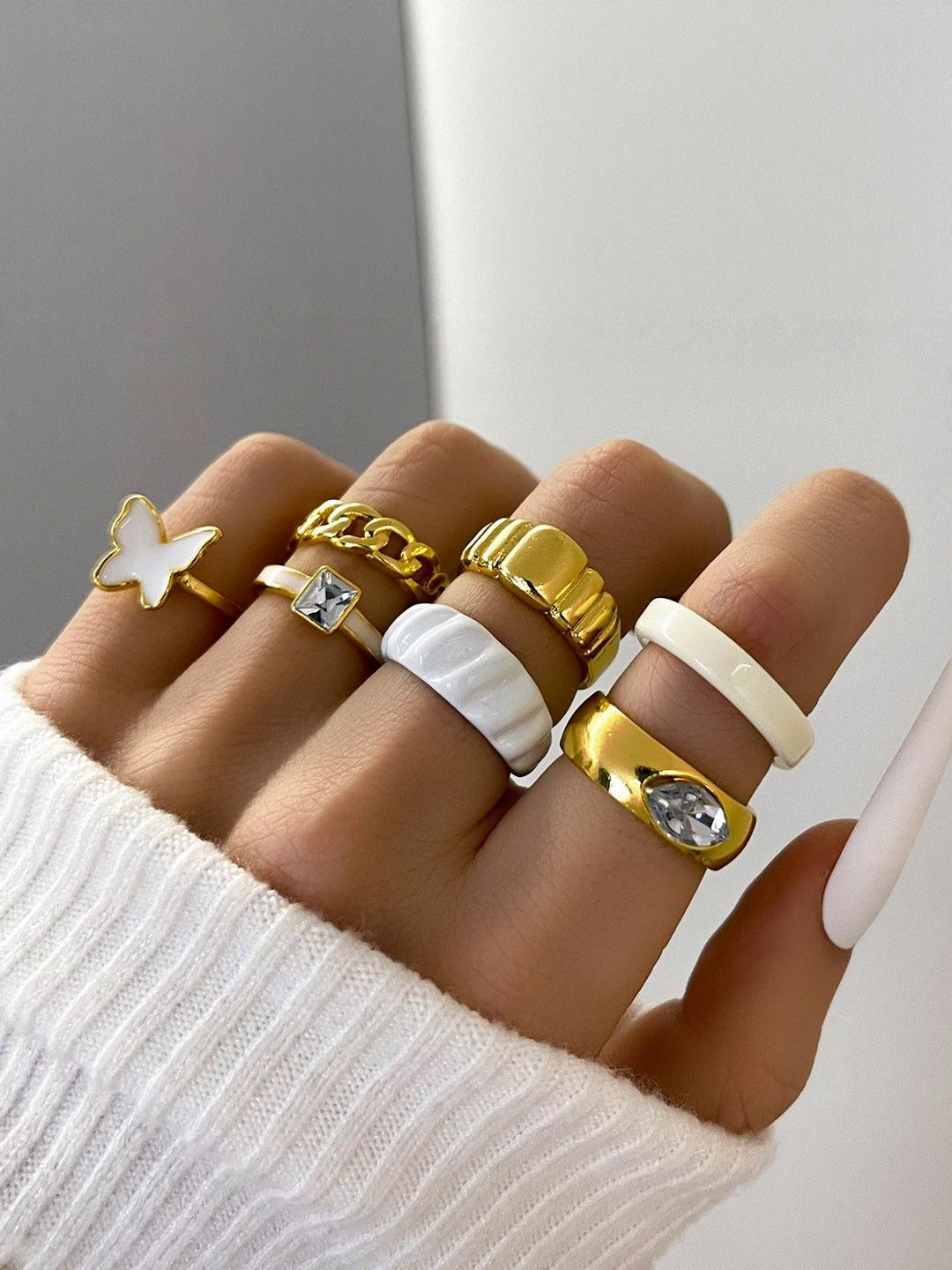 Arzonai Set Of 7 Steel Ring