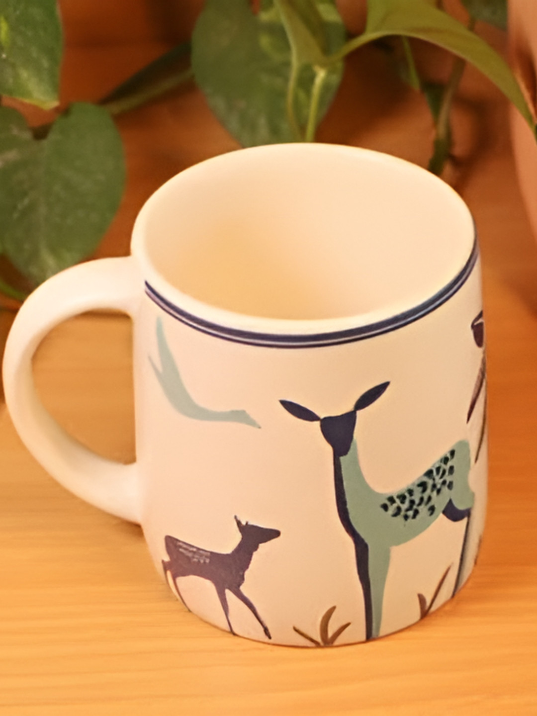 Rare Planet Ceramic Mug with Deer Design