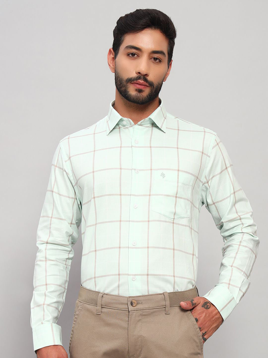 Cantabil Men Original Checks Checked Relaxed Fit Formal Shirt