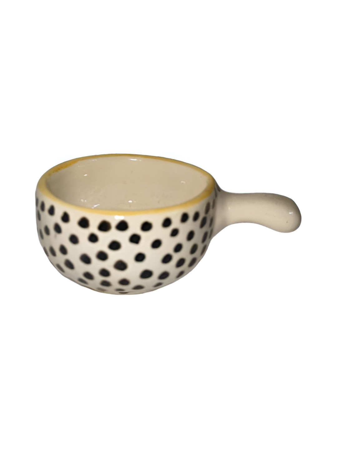 Rare Planet White & Black Ceramic Dishwasher and Microwave Safe Sauce Bowl
