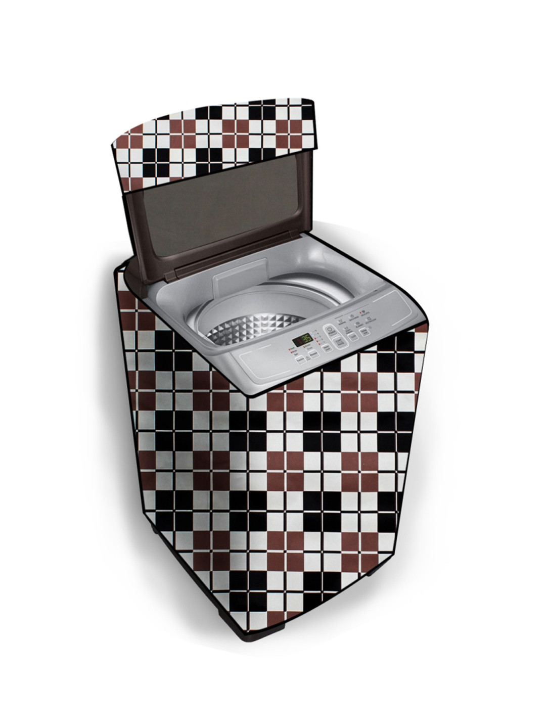 Stylista Grey checked Waterproof & Dustproof Front Load Washing Machine Cover