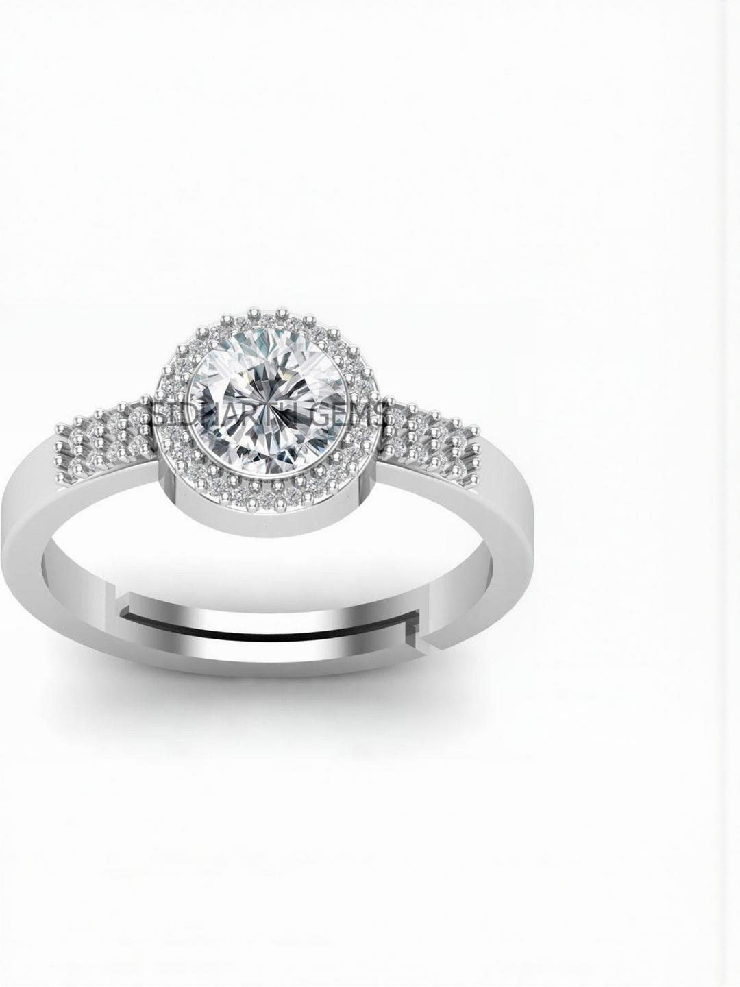 Sidharth Gems 11.25 Ratti 10.00 Crt White Cubic Zircon Gemstone Ring