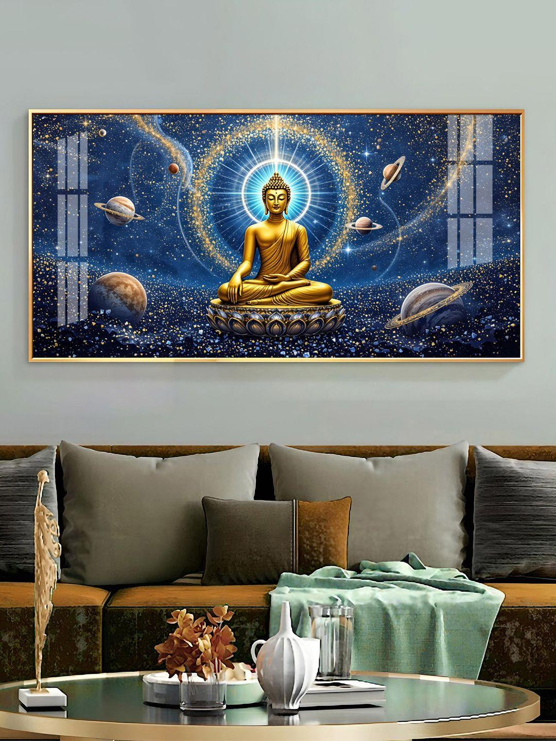 THE NEXT DECOR Celestrial Buddha Glass Finish Horizontal Wall Art