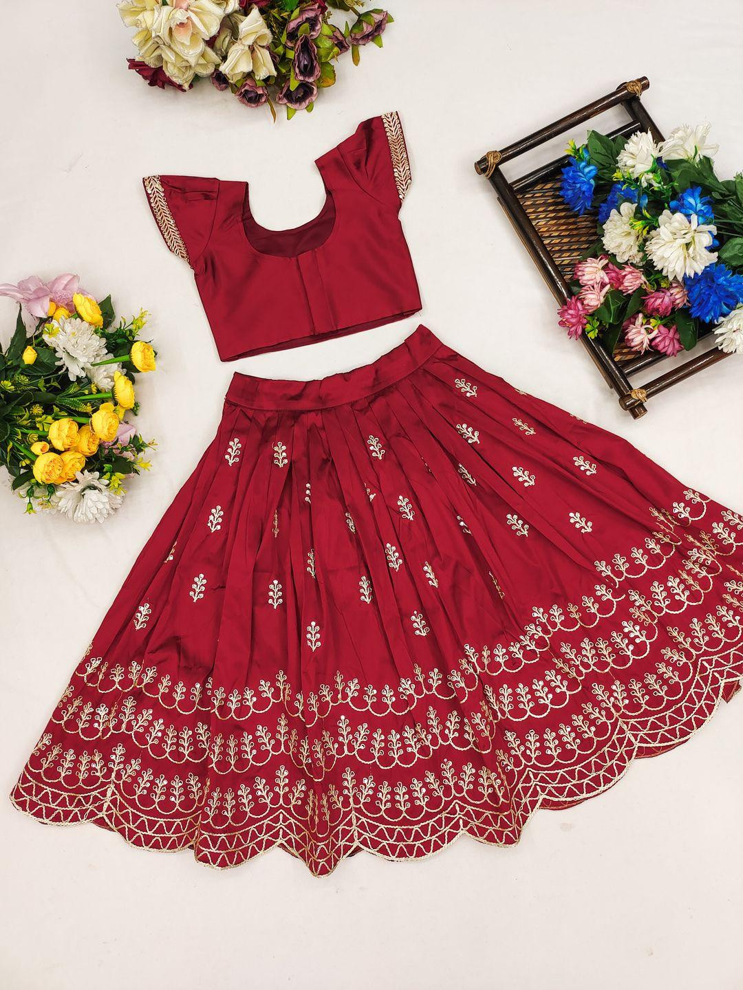 Shoryam Fashion Girls Art Silk Ready to Wear Lehenga Choli
