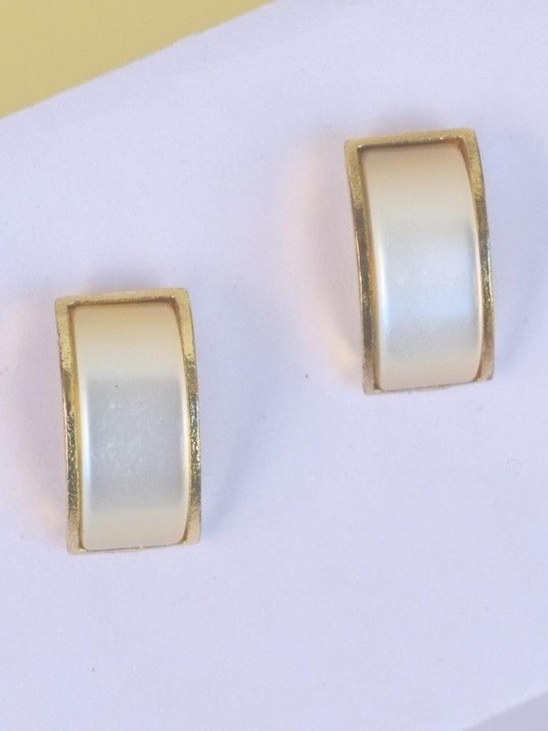 FindHerFavorite Gold-Plated Contemporary Half Hoop Earrings