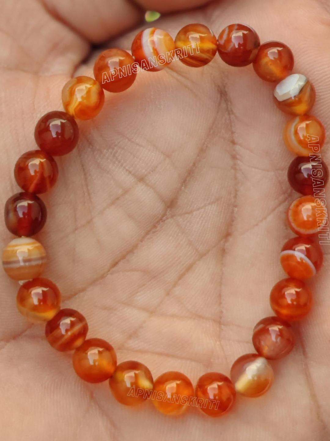 Apnisanskriti Unisex Red Sulemani Hakik Stone Bracelet