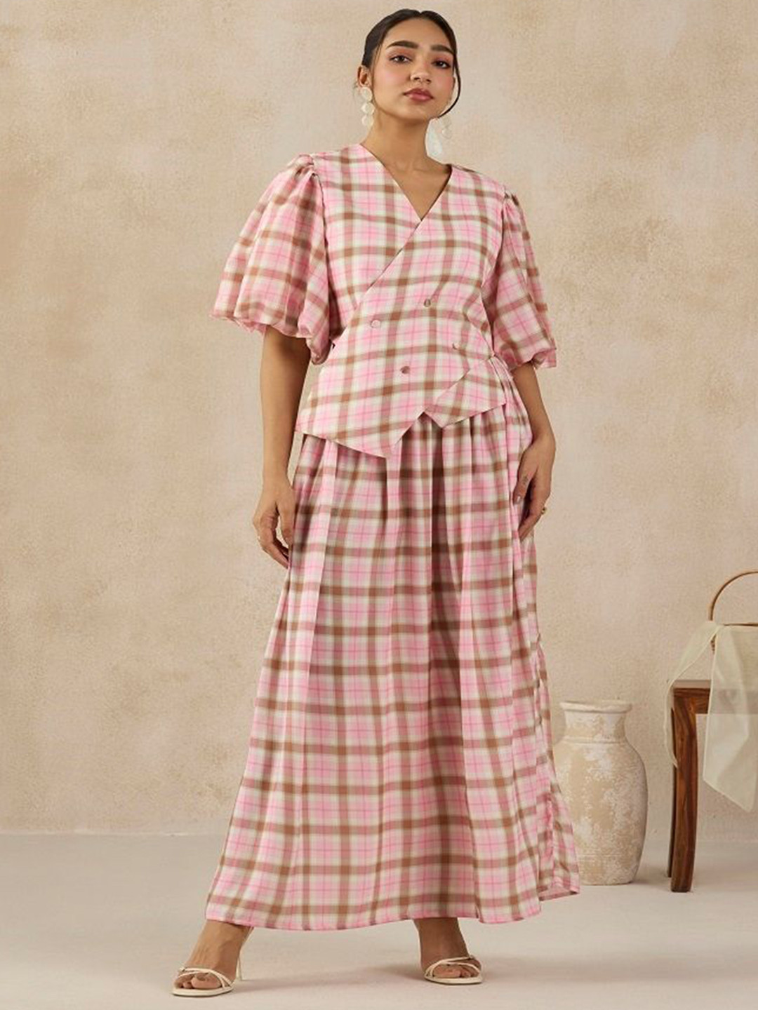 SIL SILA Seoul Checked Top With Palazzos Co-Ords