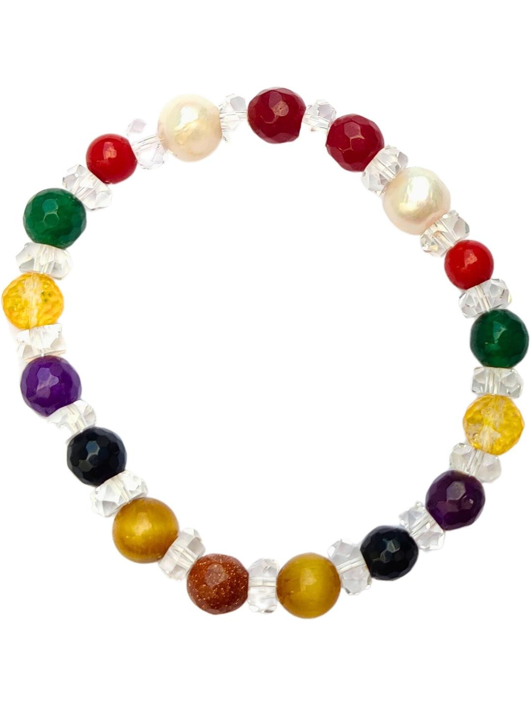 Apnisanskriti Unisex Multi Colour Stone Bracelet
