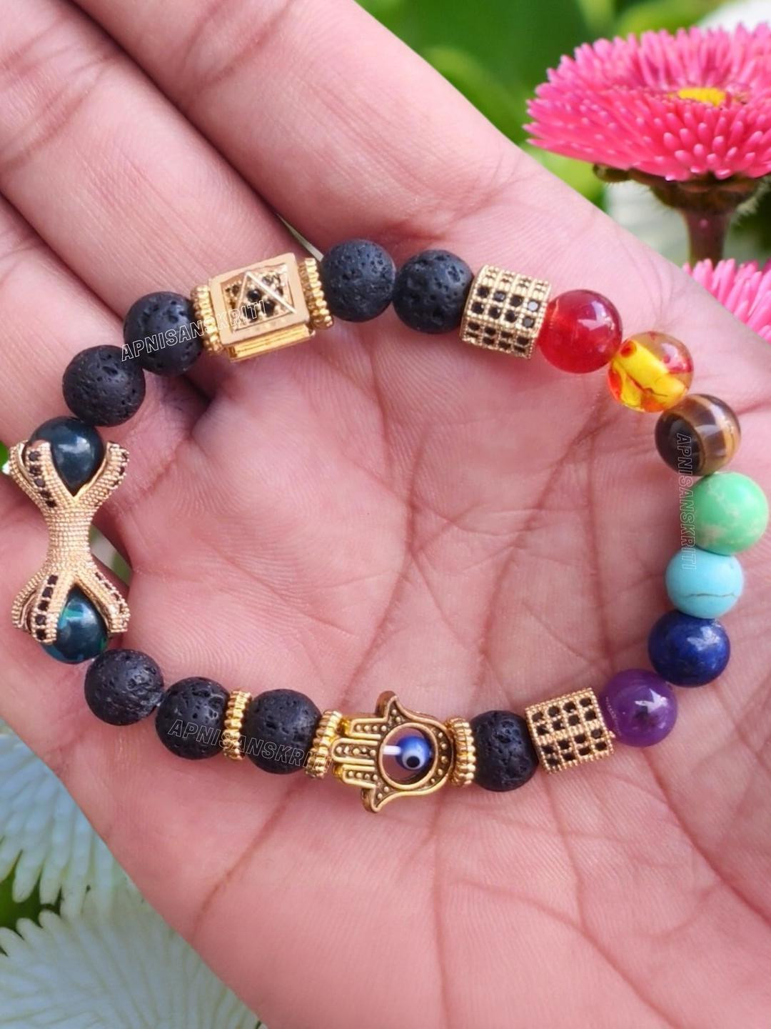 Apnisanskriti Unisex Ancient Yantra Stone Bracelet