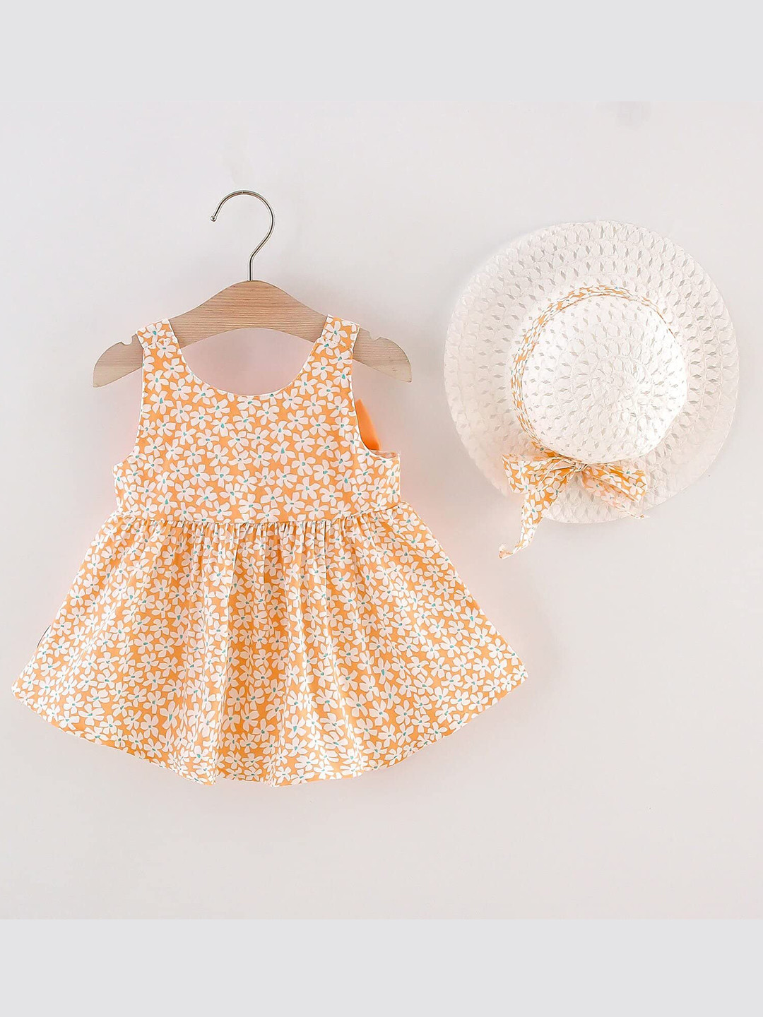 Bold N Elegant Floral Print Mini Dress With Hat