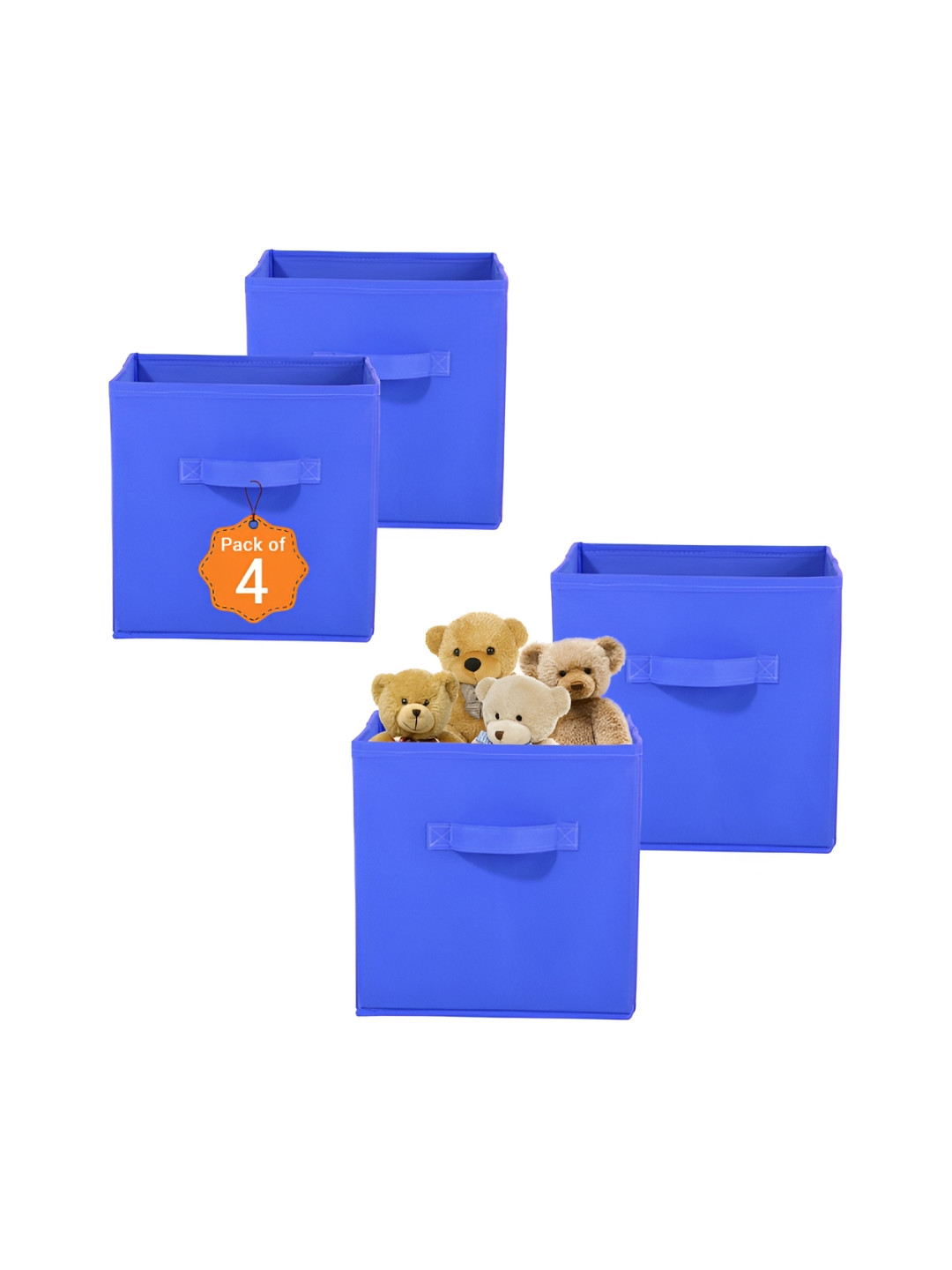 Aura Blue 4 Pieces Multi-Utility Storage Box Organisers