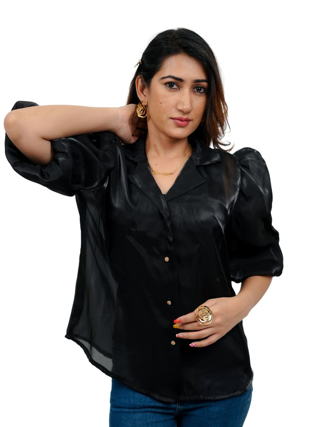 BELLO DONA CLOTHING Women Bell Sleeve Shirt Style Top