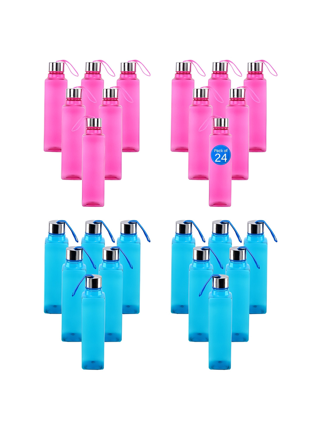 Aura Square Dori Blue Solid Plastic Spill Proof 24 Piece Water Bottle - 1L