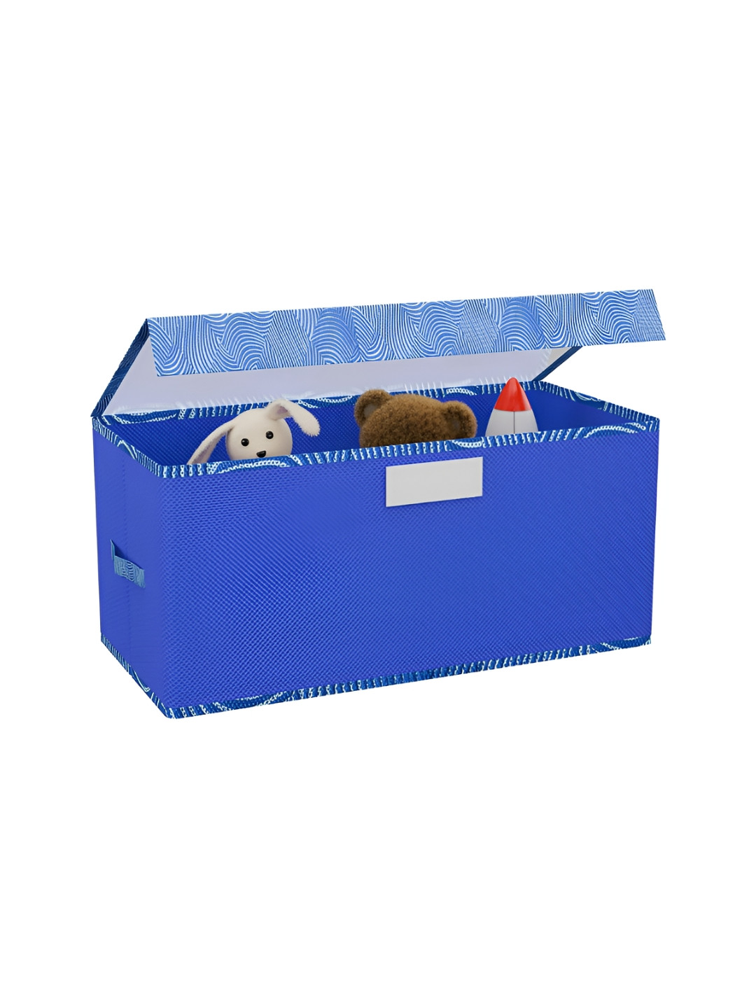 Aura Blue Non-Woven Storage Box & Transparent Lid Closet Organisers Box