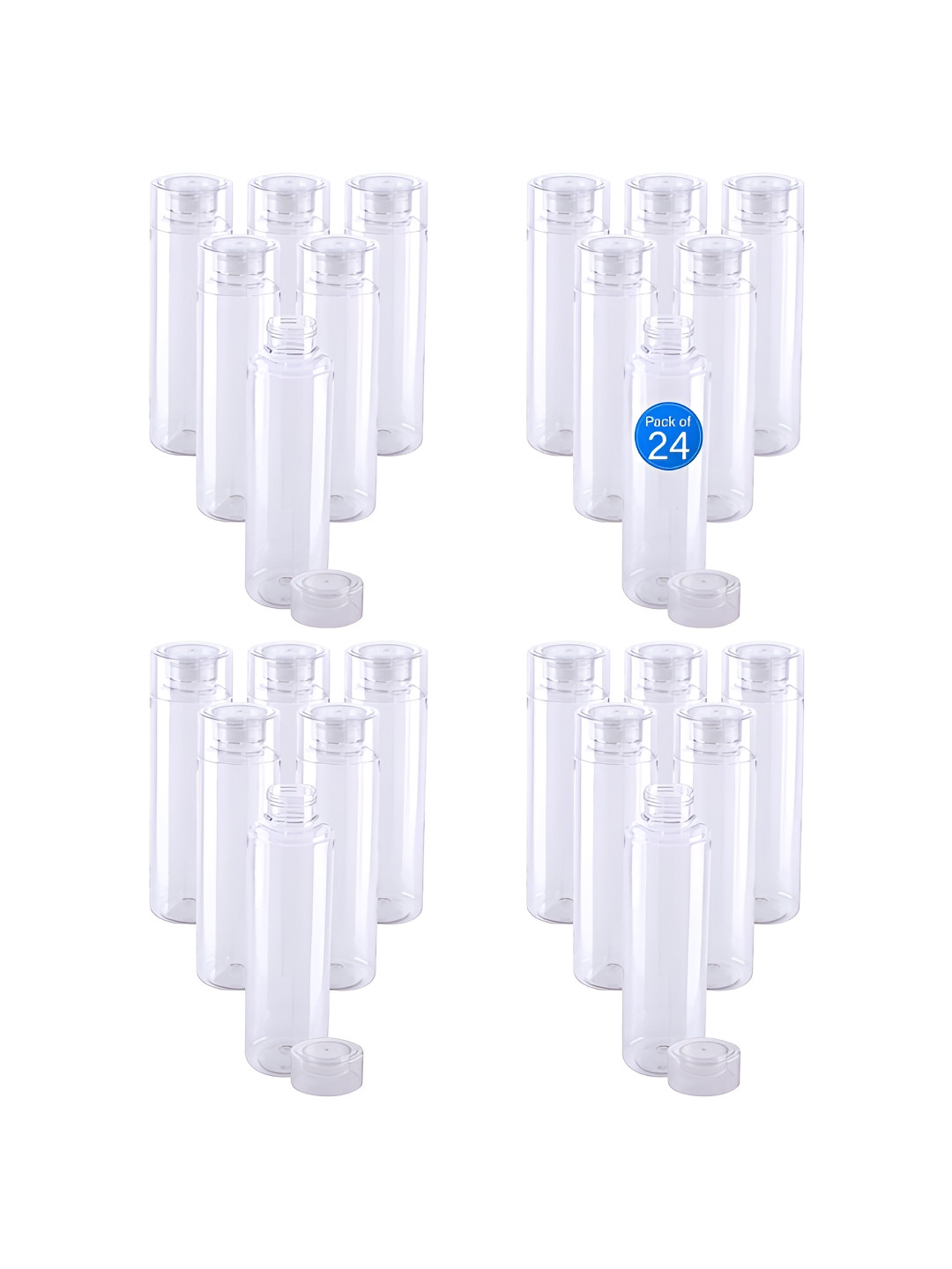 Aura Rembo Loose Transparent Solid Plastic Spill Proof 24 Piece Water Bottle - 1L