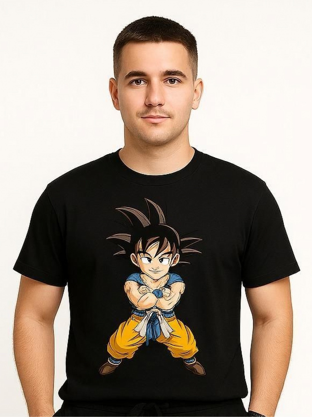 PARYAG Boys Anime Printed Round Neck Applique T-shirt