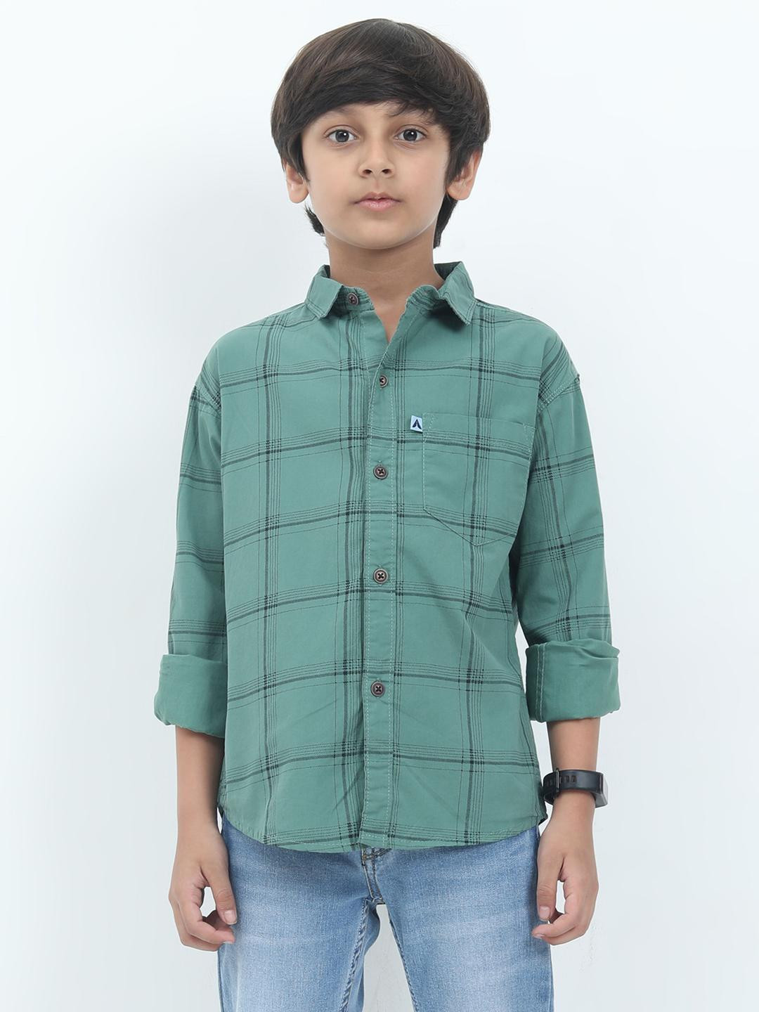 AIDAN PAUL Kids Checked Casual Shirt