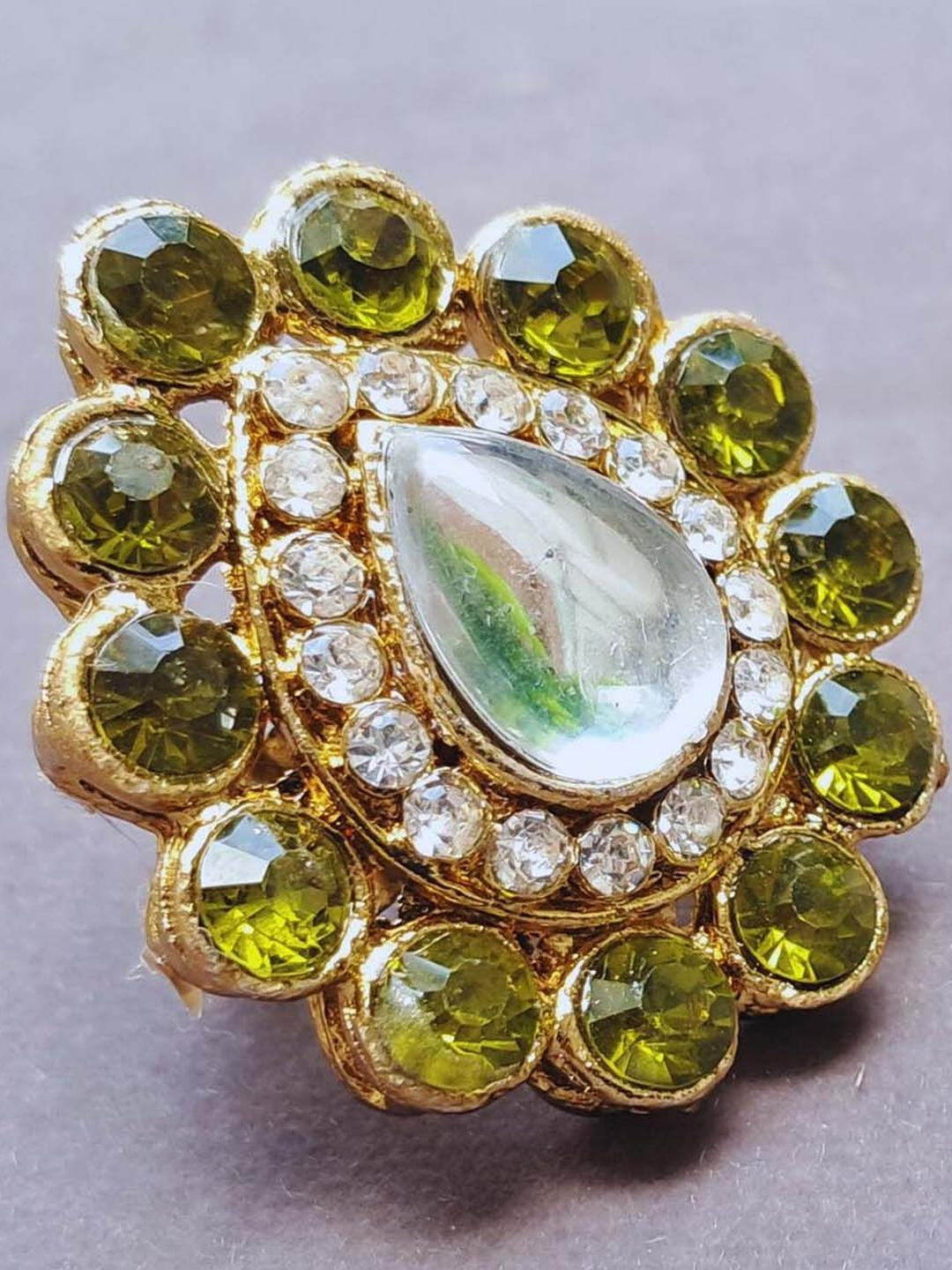 Vidhya Kangan Mehandi Stone Studded Brass Ring