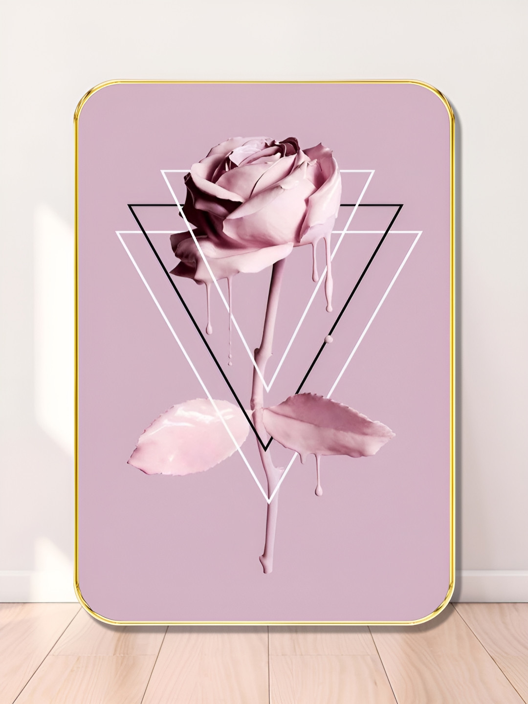 SAF Purple & White Dripping Rose Abstract Wooden Wall Art