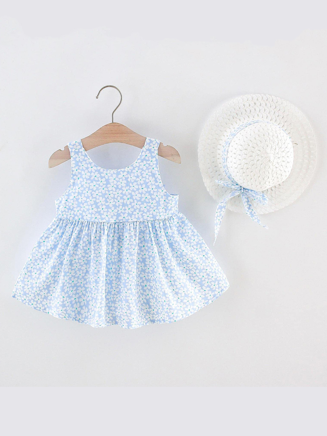 Bold N Elegant Floral Print Mini Dress With Hat