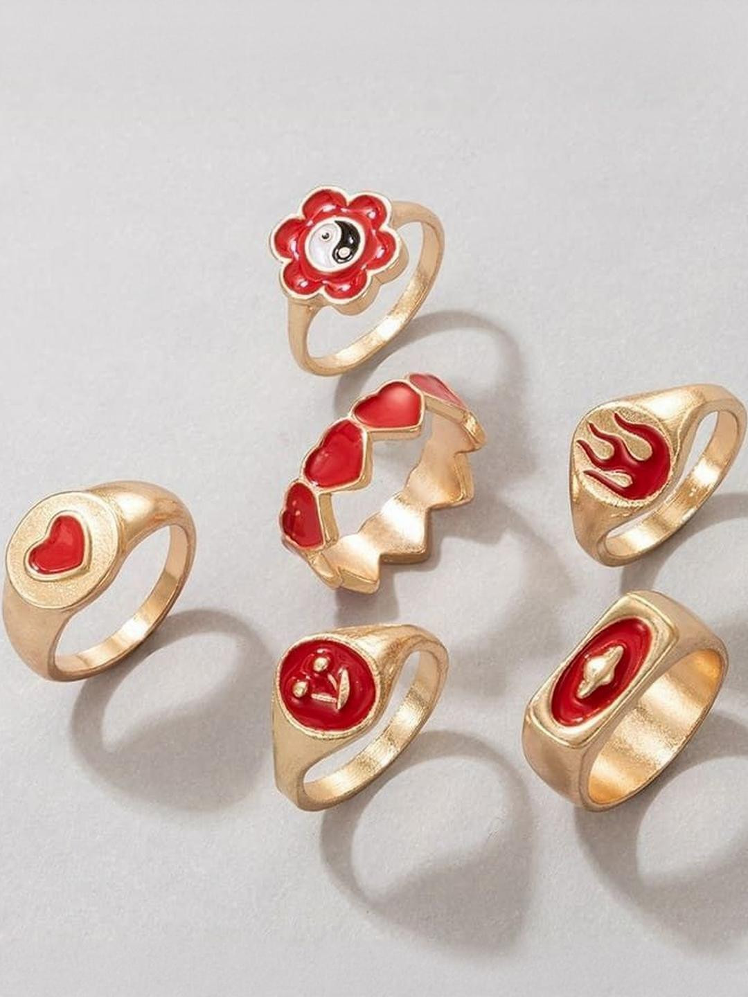 Arzonai Set Of 6 Metal Ring Set